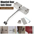 Spring Door Closer with Buffer, Aluminium Alloy - Silver