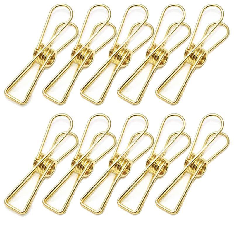 Spring Paperclips Metal Wire Pack of 10 - Large (55mm), Gold