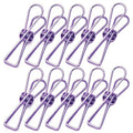 Spring Paperclips Metal Wire Pack of 10 - Large (55mm), Purple