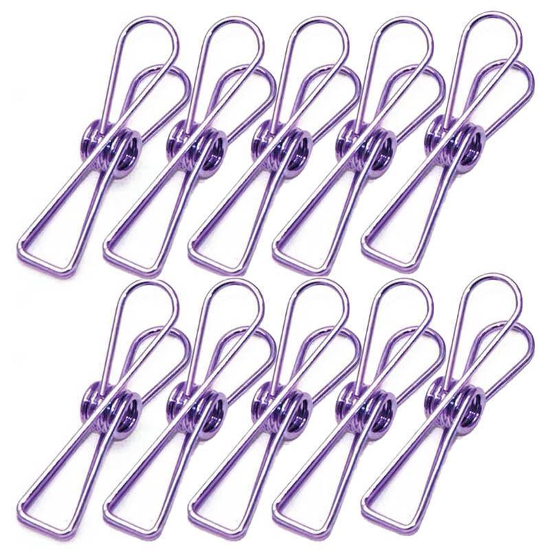 Spring Paperclips Metal Wire Pack of 10 - Large (55mm), Purple