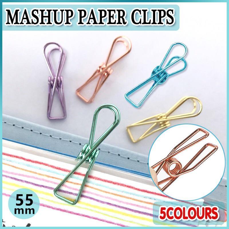 Spring Paperclips Metal Wire Pack of 10 - Large (55mm), Purple - view 3