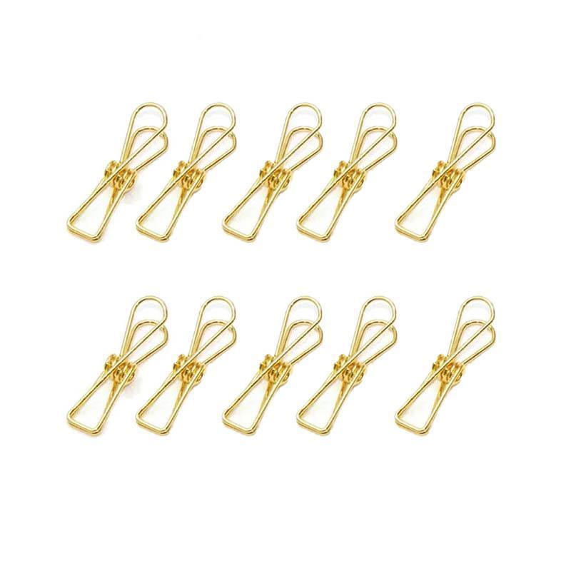 Spring Paperclips Metal Wire Pack of 10 - Small (33mm), Gold