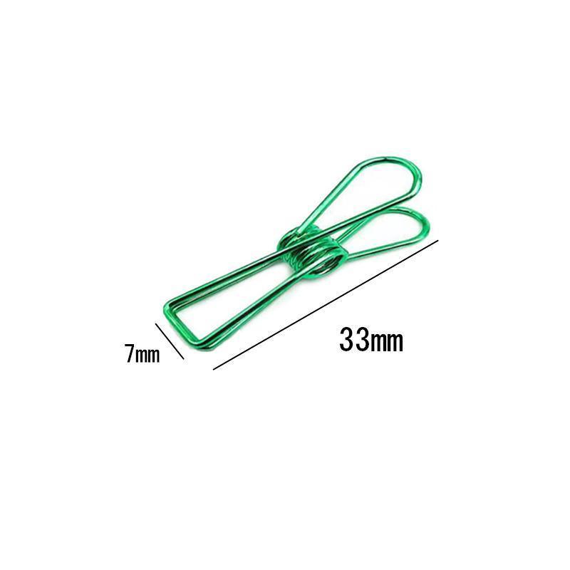 Spring Paperclips Metal Wire Pack of 10 - Small (33mm), Green - view 5