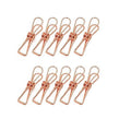 Spring Paperclips Metal Wire Pack of 10 - Small (33mm), Rose Gold