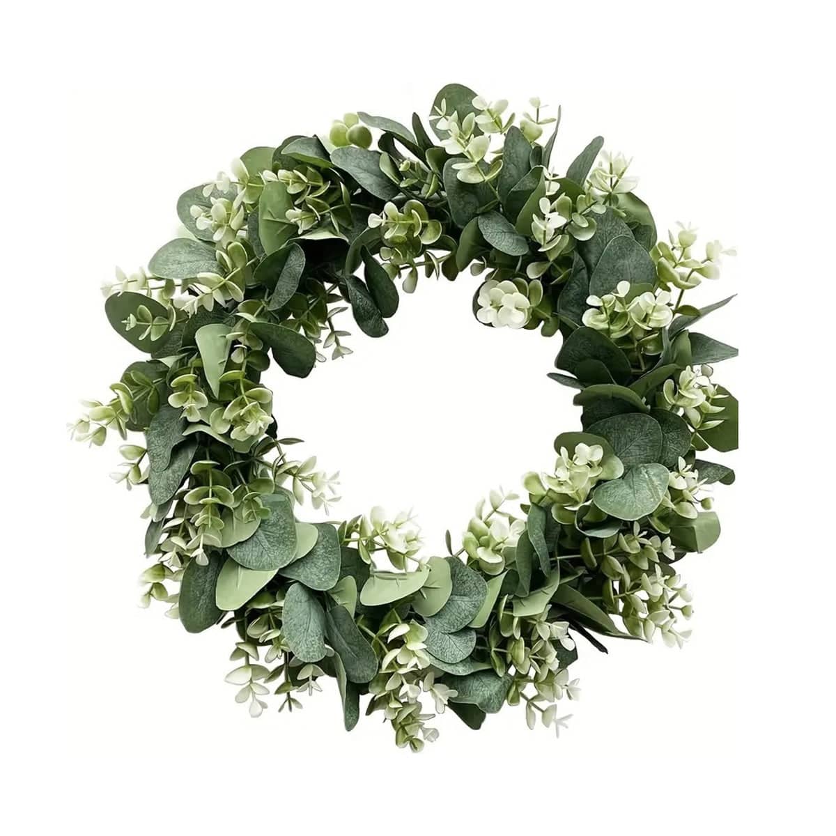 Spring Wreath Door Decoration Artificial Eucalyptus Hanging Ornament 40 cm, Green - view 2