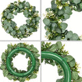 Spring Wreath Door Decoration Artificial Eucalyptus Hanging Ornament 40 cm, Green - view 4