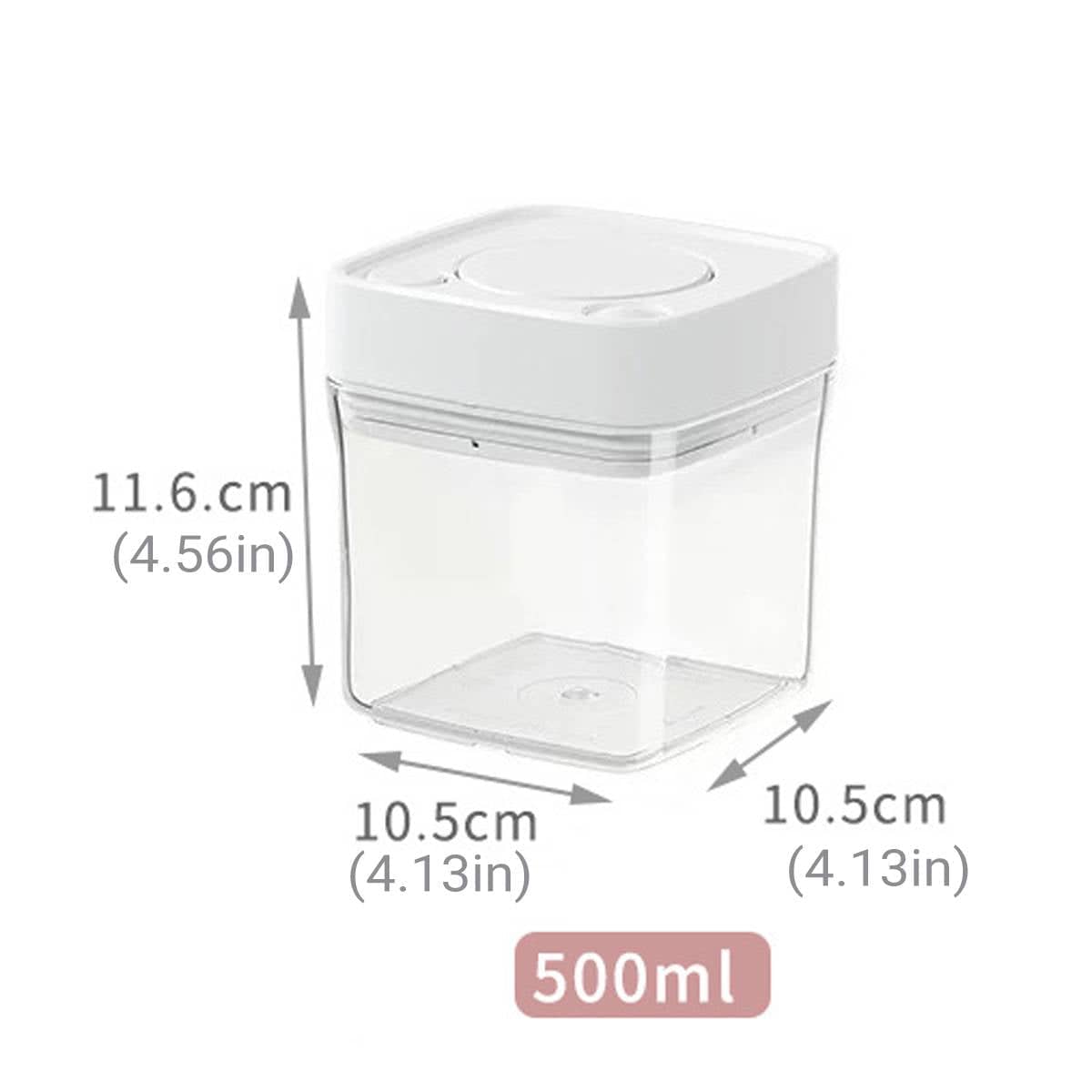 Square Airtight Food Storage Containers 500ml, Set of 8 - view 3