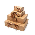 Square Brown Kraft Ribbon Gift Boxes for Chocolates and Candy - 16.5 x 16.5 x 5 cm, Pack of 10 - view 3
