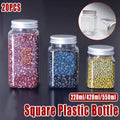 Square Clear Plastic Storage Jars with Aluminium Lids, Pack of 20 - 420 ml - view 2