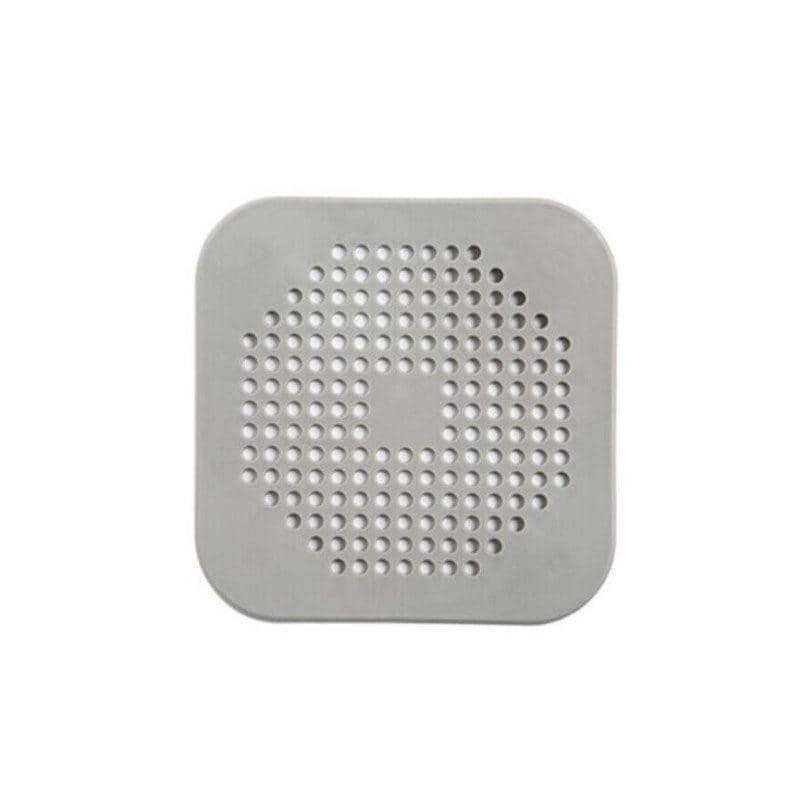 Square Drain Cover Hair Catcher - Grey, 2 Pack (14.5 x 14.5 cm)