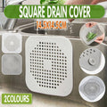 Square Drain Cover Hair Catcher - Grey, 2 Pack (14.5 x 14.5 cm) - view 2