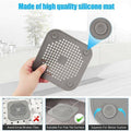 Square Drain Cover Hair Catcher - Grey, 2 Pack (14.5 x 14.5 cm) - view 5
