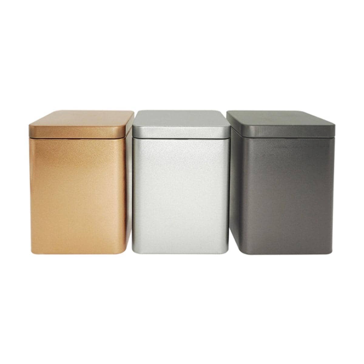 Square Frosted Iron Tea Storage Cans, Pack of 10 - Gold - view 3