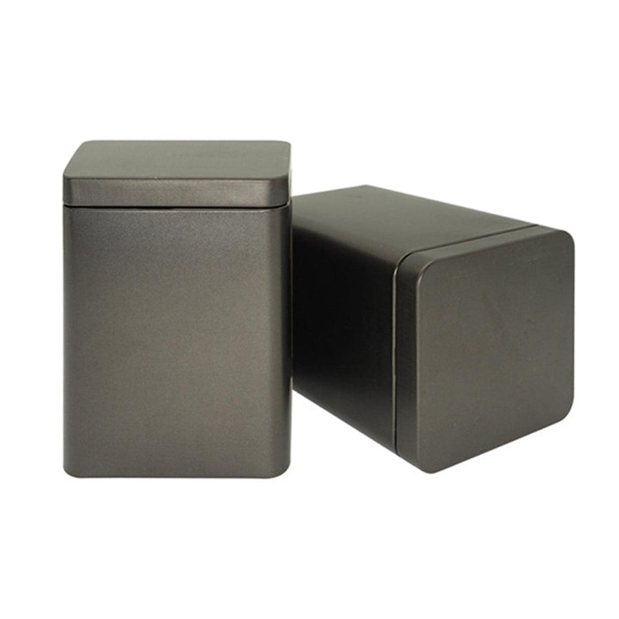 Square Frosted Iron Tea Storage Cans, Pack of 10 - Grey