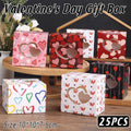 Square Gift Boxes with Heart Cutout, Pack of 25 - Black with Red Hearts - view 2