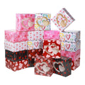 Square Gift Boxes with Heart Cutout, Pack of 25 - White with Multicolour Heart Outlines - view 3