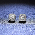 Square Halo Cubic Zirconia Stud Earrings, 1 Pair - White - view 4