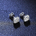Square Halo Cubic Zirconia Stud Earrings, 1 Pair - White - view 5