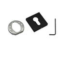 Square Lock Cylinder Decorative Cover, Zinc Alloy - Black