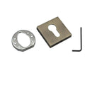 Square Lock Cylinder Decorative Cover, Zinc Alloy - Bronze