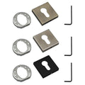Square Lock Cylinder Decorative Cover, Zinc Alloy - Bronze - view 3