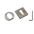 Square Lock Cylinder Decorative Cover, Zinc Alloy - Nickel