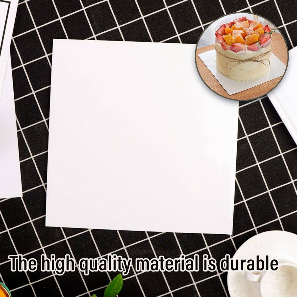 Square Paper Cake Base Board 20 x 20 cm, Pack of 20 for Birthday and Wedding Cakes - view 5
