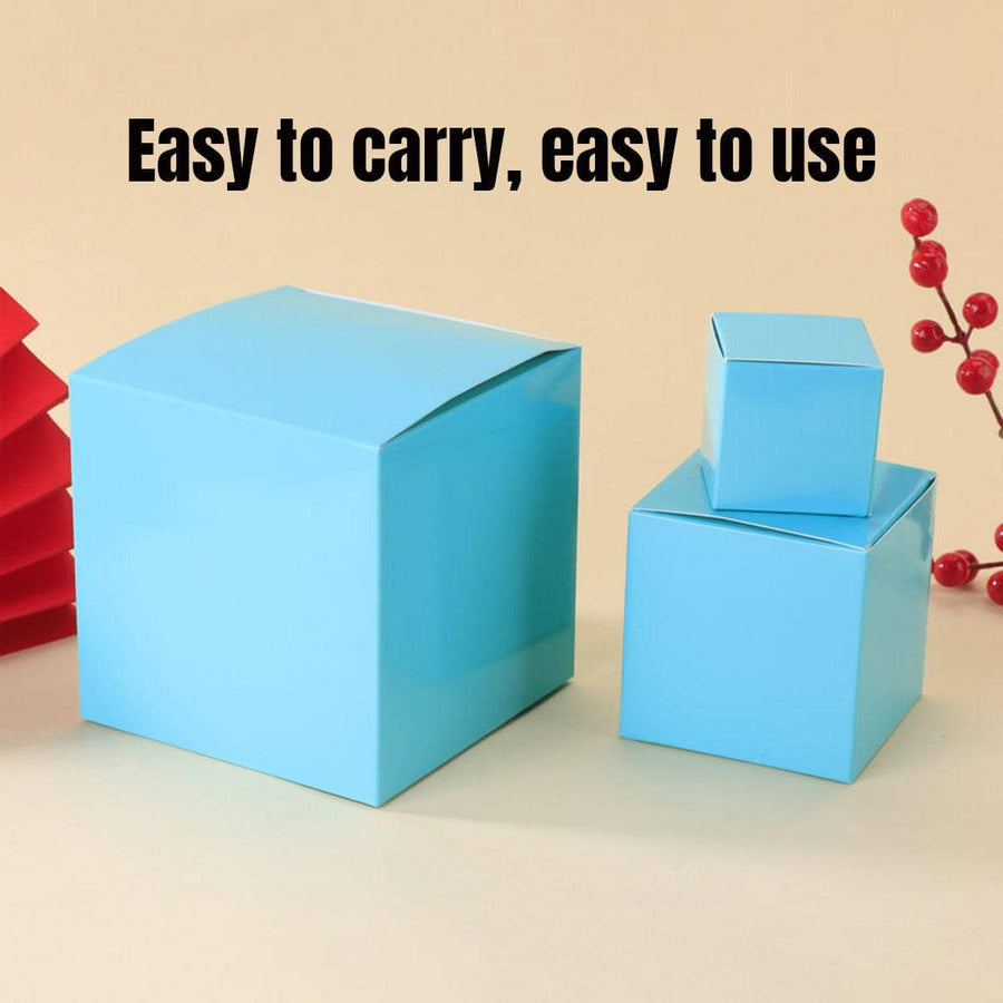 Square Paper Gift Boxes, Pack of 50 - Blue, 15 x 15 cm