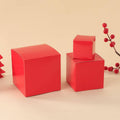 Square Paper Gift Boxes, Pack of 50 - Red, 15 x 15 cm