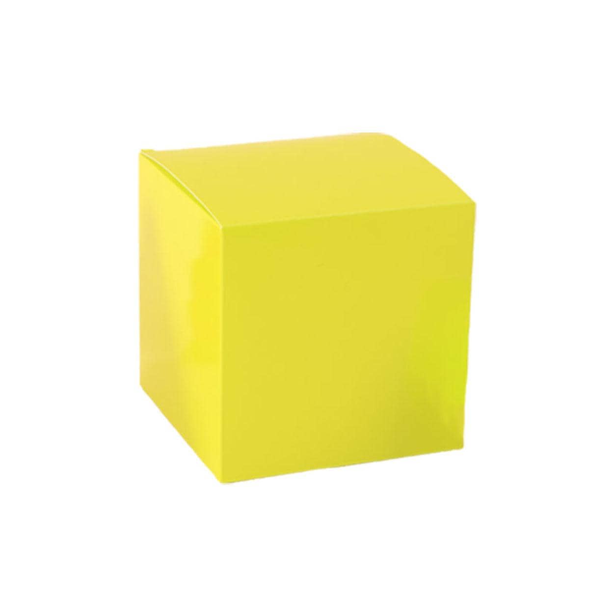 Square Paper Gift Boxes, Pack of 50 - Yellow, 5 x 5 cm - view 2
