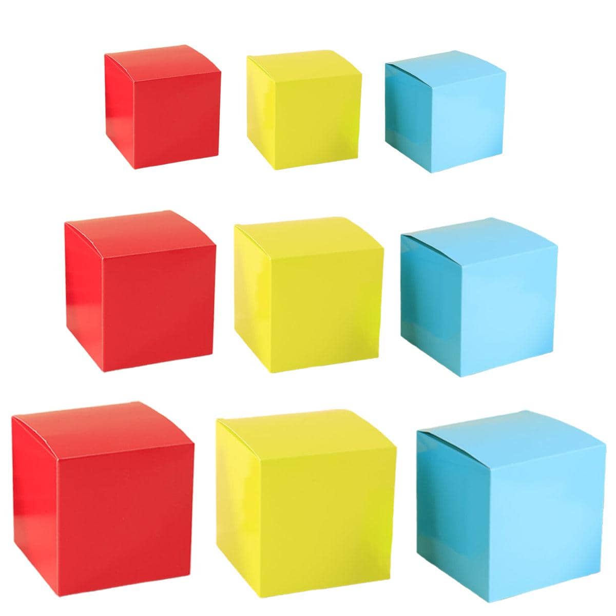 Square Paper Gift Boxes, Pack of 50 - Yellow, 5 x 5 cm - view 4