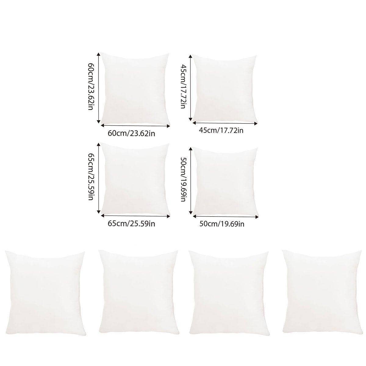 Square Pillow Inserts, Hotel Grade Cushion Fillers - 50 x 50 cm, Pack of 2 - view 3