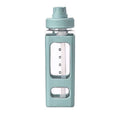 Square Plastic Water Cup 700ml Large Capacity with Straw and Lid - Mint Green