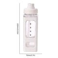 Square Plastic Water Cup 700ml Large Capacity with Straw and Lid - Pink - view 4
