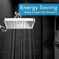 Square Rainfall Overhead Shower Head High Flow Water Saving Spray Nozzle, Silver - view 4