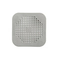 Square Silicone Shower Drain Cover Hair Catcher, Pack of 2 - Grey