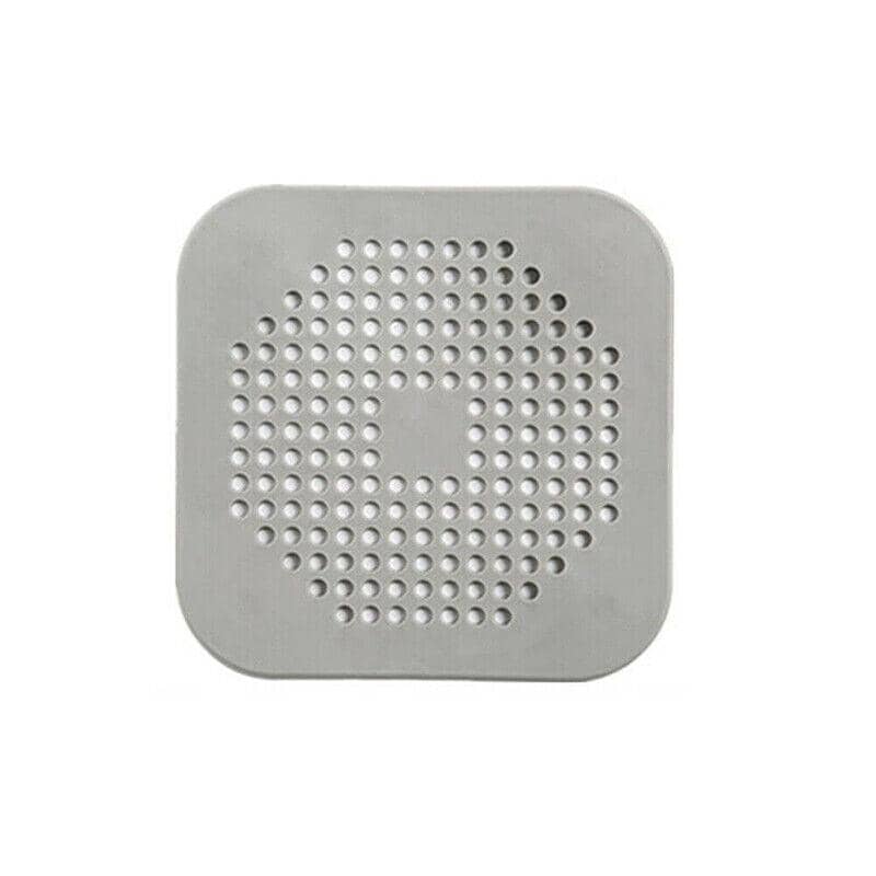 Square Silicone Shower Drain Cover Hair Catcher, Pack of 2 - Grey