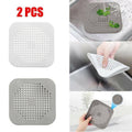 Square Silicone Shower Drain Cover Hair Catcher, Pack of 2 - White - view 2