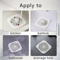 Square Silicone Shower Drain Cover Hair Catcher, Pack of 2 - White - view 4