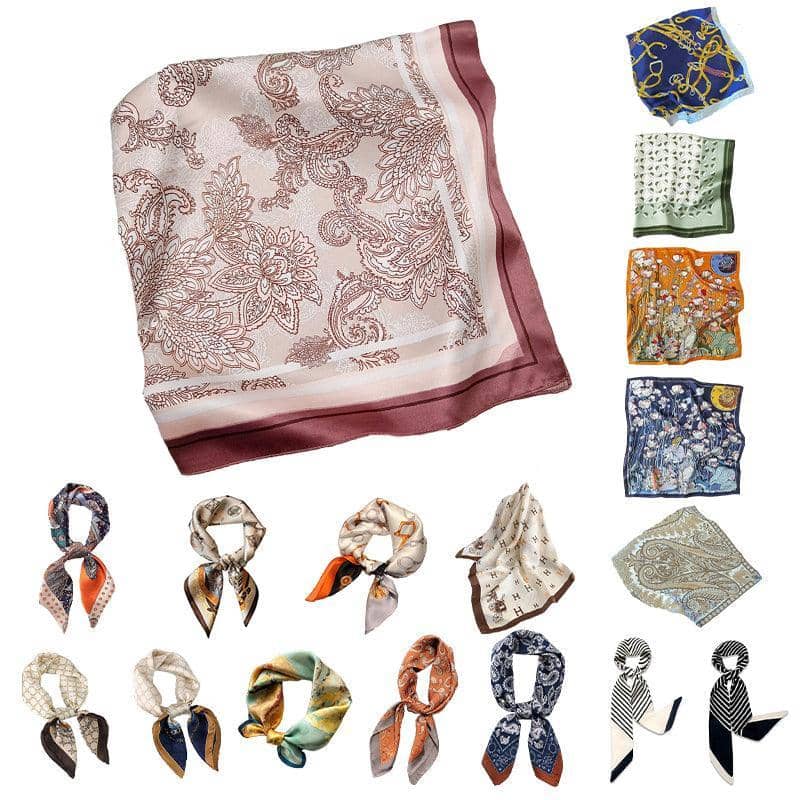 Square Silk Feel Satin Scarf 70 x 70cm for Head, Neck and Hair - Colour 5 - view 3