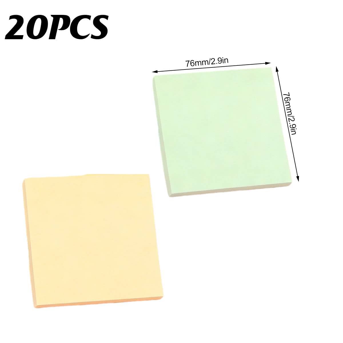 Square Sticky Notes, 76 x 76 mm - 20 Pads, Mint Green - view 4