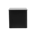 Square Tea and Candy Storage Tins with Lids, Set of 10 - Black