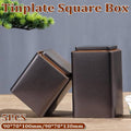 Square Tinplate Storage Box with Lid, Pack of 5 - Small (9 x 7 x 10 cm) - view 2