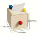 Square Tissue Box with Red, Yellow and Blue Ball Accents - view 3