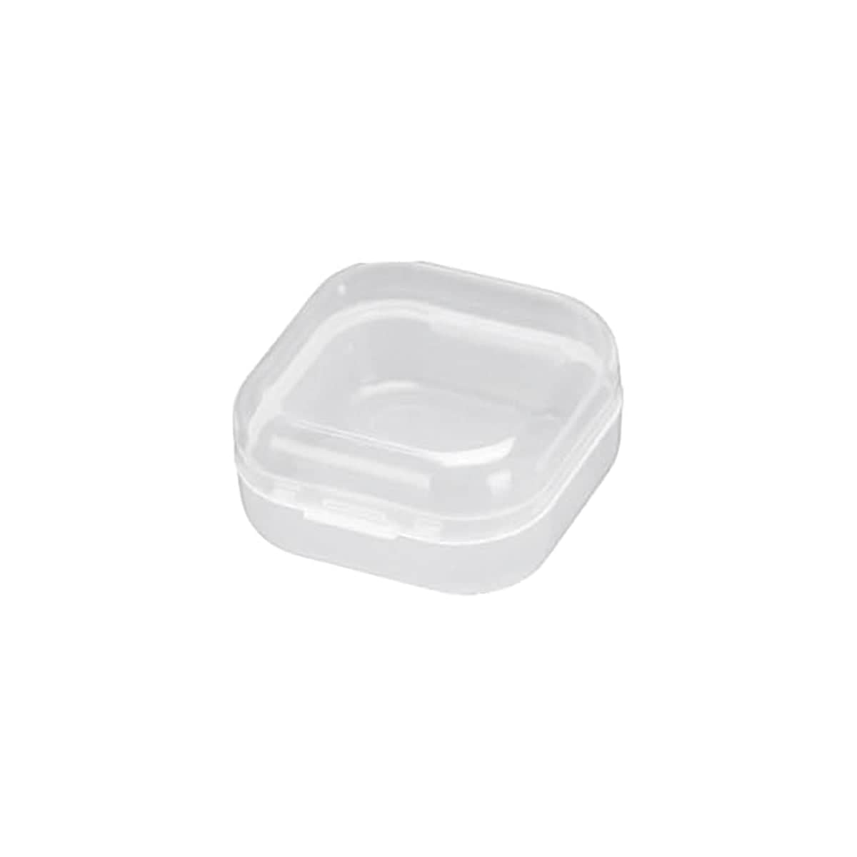 Square Transparent Storage Boxes Pack of 100 with Snap Lock Lids for Beads and Jewellery, 3.5 x 3.5 x 1.8 cm