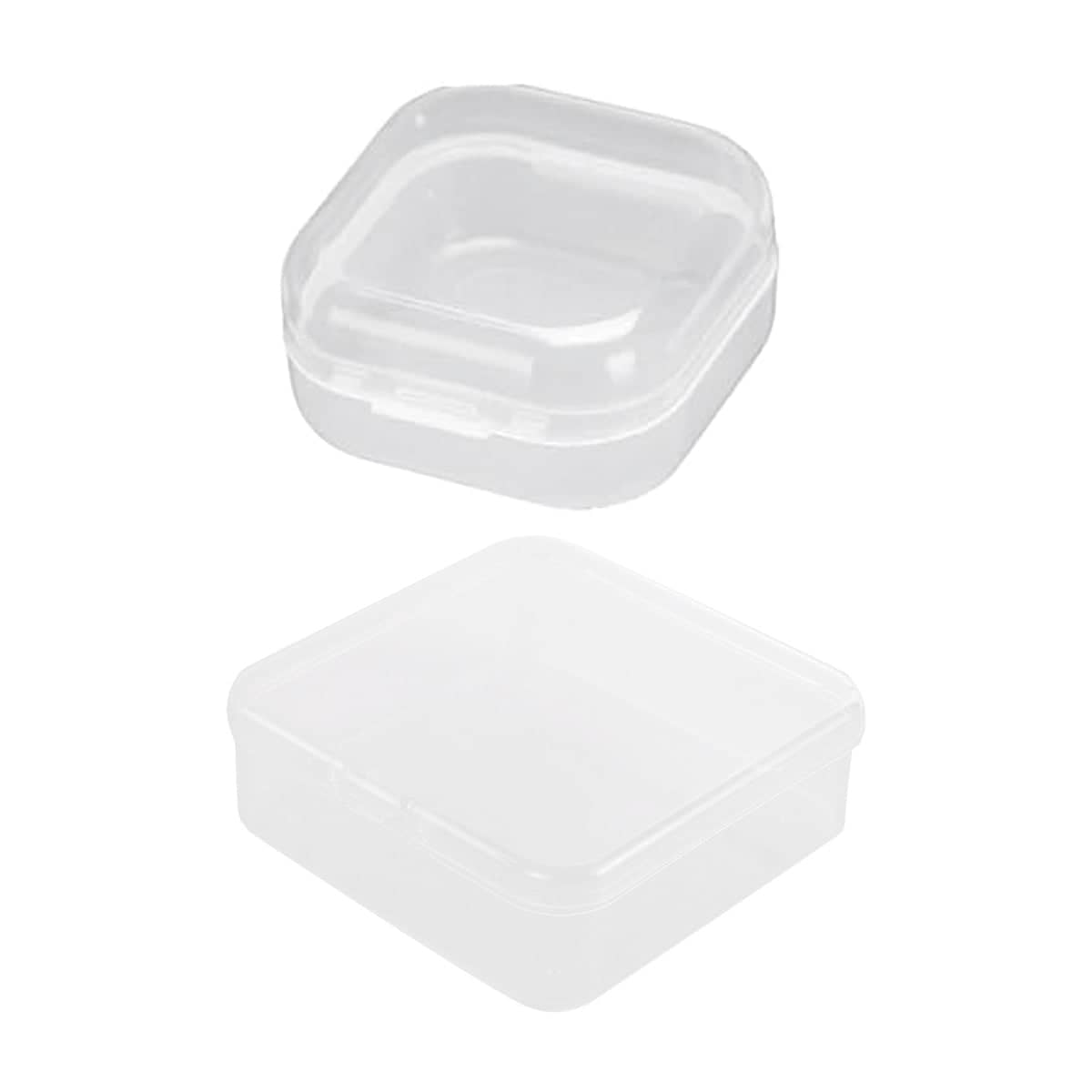 Square Transparent Storage Boxes Pack of 100 with Snap Lock Lids for Beads and Jewellery, 3.5 x 3.5 x 1.8 cm - view 3