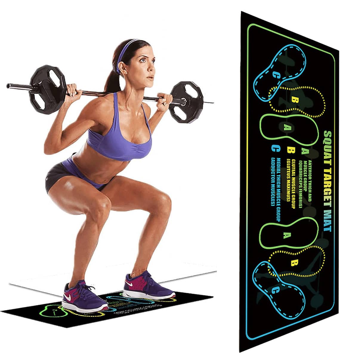 Squat Mat Non-Slip Home Gym Floor Mat with Silicone Base, 80 x 35 cm - view 4