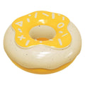 Squeaky Donut Dog Chew Toy for Teeth Cleaning - Yellow and Cream