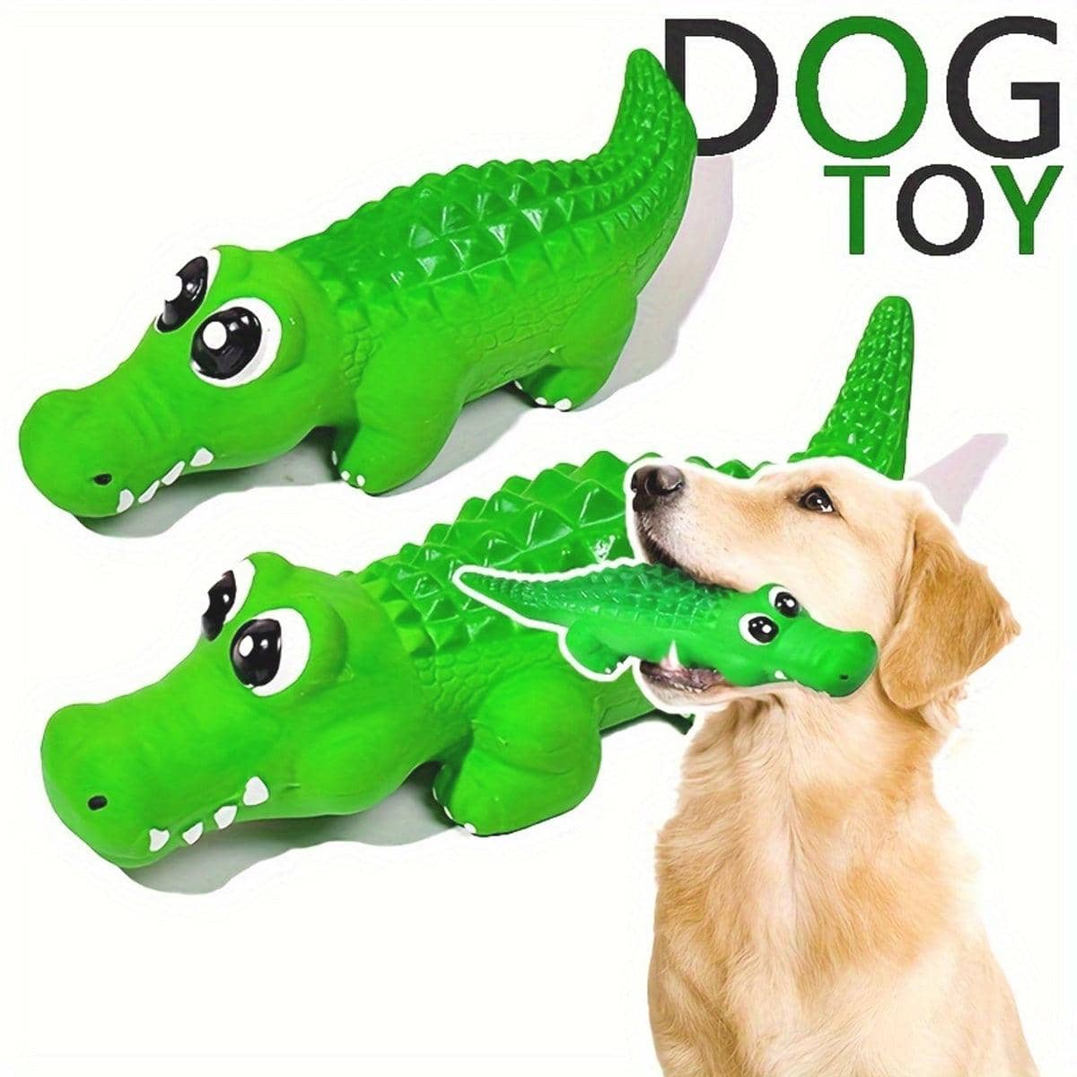 Squeaky Latex Crocodile Dog Chew Toy - Large (32 cm Long) - view 5