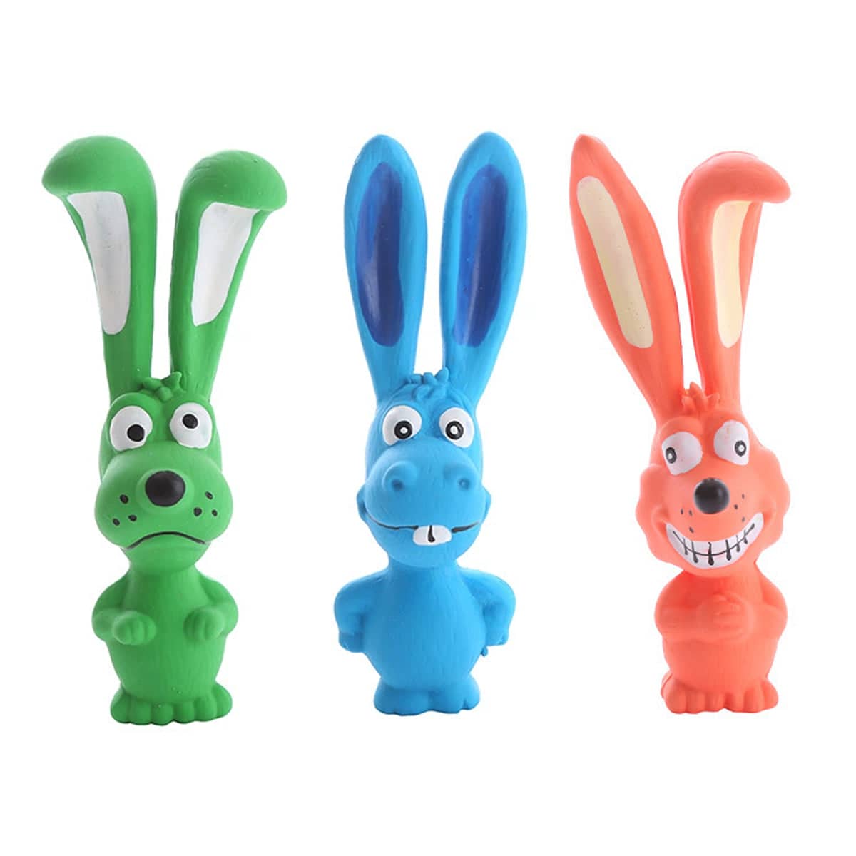 Squeaky Latex Dog Chew Toy - Blue Long-Eared Animal - view 3